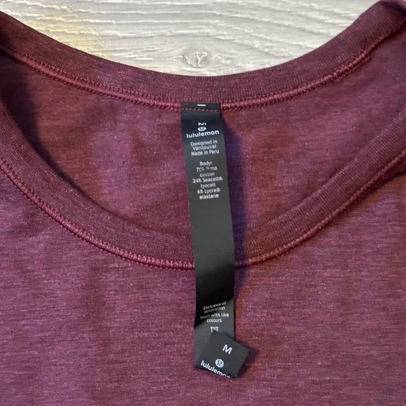NWT 5 Year Basic Tee Lululemon Red Wine/Burgundy - Picture 4 of 4